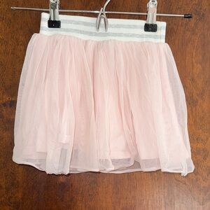 Splendid Light Pink Tulle Skirt with Gray Striped Waistband